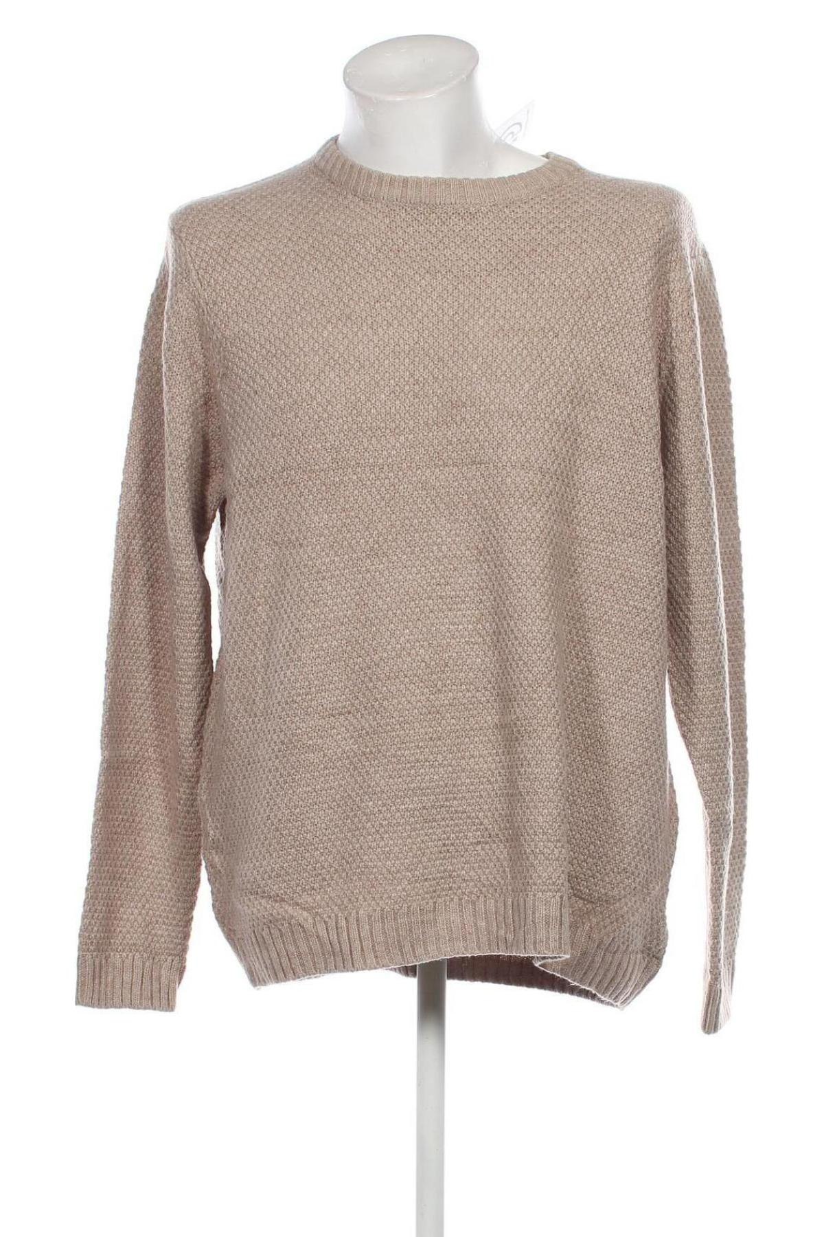 Herrenpullover F&F, Größe XXL, Farbe Beige, Preis 5,49 €