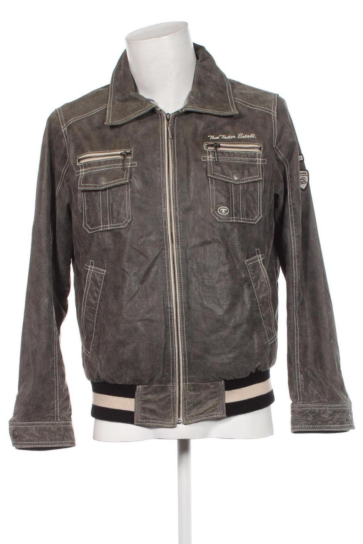 Herren Lederjacke Tom Tailor, Größe S, Farbe Grau, Preis € 37,99