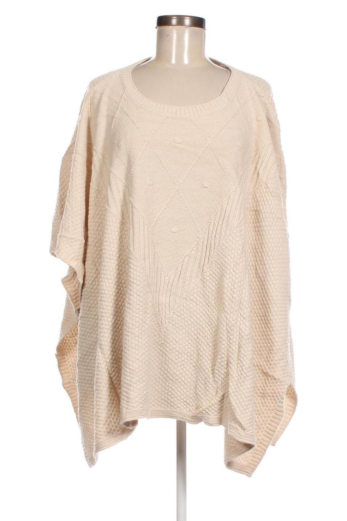 Poncho, Größe M, Farbe Ecru, Preis 6,99 €