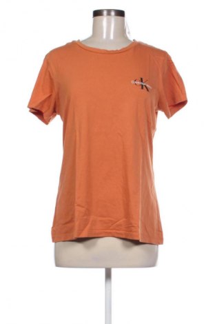 Γυναικείο t-shirt Calvin Klein Jeans, Μέγεθος L, Χρώμα Καφέ, Τιμή 17,36 €