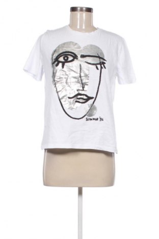 Γυναικείο t-shirt Zara, Μέγεθος S, Χρώμα Λευκό, Τιμή 7,99 €