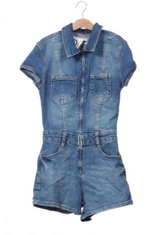Дамски къс гащеризон Bershka, Размер XS, Цвят Син, Цена 22,99 лв.
