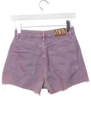 Pantaloni scurți de femei Zara, Mărime XS, Culoare Mov, Preț 67,26 Lei