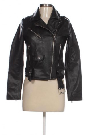 Дамско кожено яке Zara, Размер S, Цвят Черен, Цена 41,99 лв.