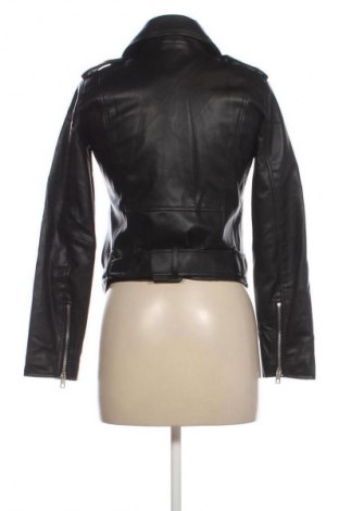 Дамско кожено яке Zara, Размер S, Цвят Черен, Цена 41,99 лв.