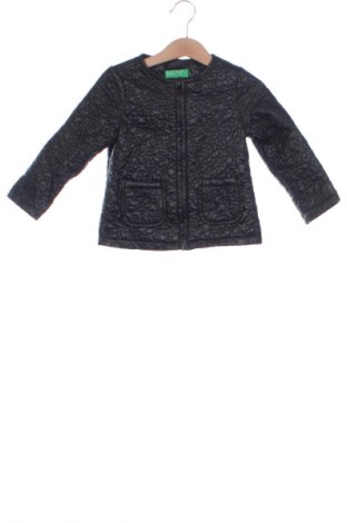 Kinder Lederjacke United Colors Of Benetton, Größe 2-3y/ 98-104 cm, Farbe Schwarz, Preis 51,99 €
