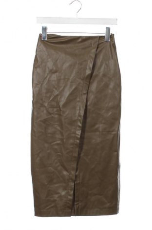 Fustă de piele Zara, Mărime XS, Culoare Verde, Preț 71,05 Lei