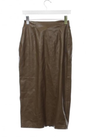 Fustă de piele Zara, Mărime XS, Culoare Verde, Preț 71,05 Lei
