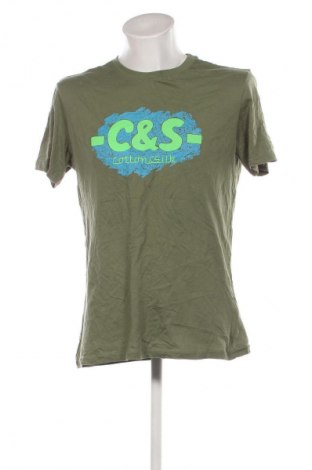 Herren T-Shirt Cotton&silk, Größe L, Farbe Grün, Preis 13,99 €