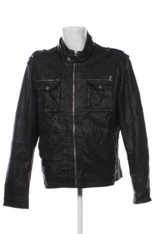Мъжко кожено яке Unbranded, Размер XXL, Цвят Черен, Цена 39,99 лв.