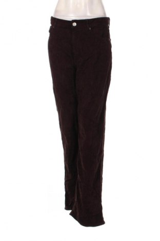 Pantaloni de velvet de femei Zara, Mărime L, Culoare Maro, Preț 31,99 Lei