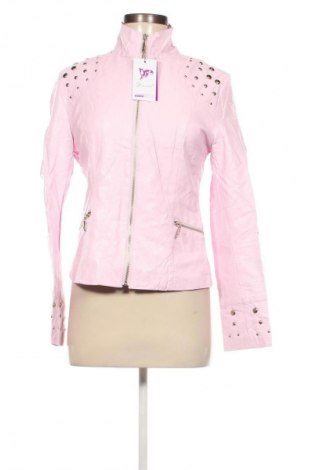 Damen Lederjacke, Größe L, Farbe Rosa, Preis 16,34 €