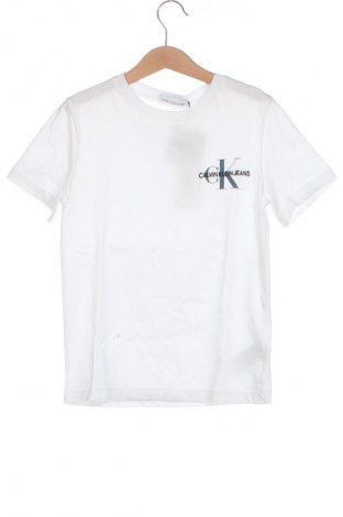 Dziecięcy T-shirt Calvin Klein Jeans, Rozmiar 7-8y/ 128-134 cm, Kolor Biały, Cena 67,79 zł