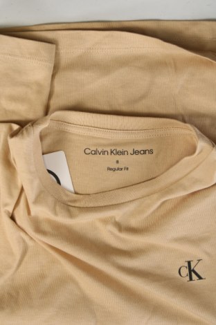 Kinder T-Shirt Calvin Klein Jeans, Größe 7-8y/ 128-134 cm, Farbe Beige, Preis 16,99 €