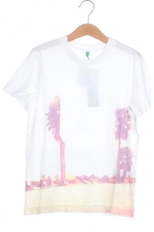 Kinder T-Shirt United Colors Of Benetton, Größe 7-8y/ 128-134 cm, Farbe Weiß, Preis 6,14 €