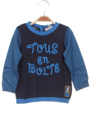 Детски пуловер Du Pareil Au Meme, Размер 12-18m/ 80-86 см, Цвят Син, Цена 13,16 лв.