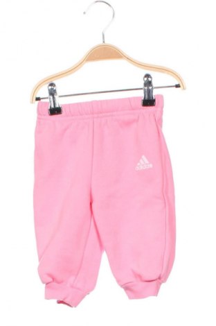 Dziecięce spodnie sportowe Adidas, Rozmiar 3-6m/ 62-68 cm, Kolor Różowy, Cena 38,62 zł