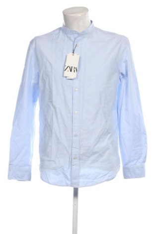 Мъжка риза Zara, Размер L, Цвят Син, Цена 77,00 лв.