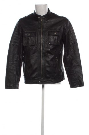 Ανδρικό δερμάτινο μπουφάν Pepe Jeans, Μέγεθος L, Χρώμα Μαύρο, Τιμή 239,38 €