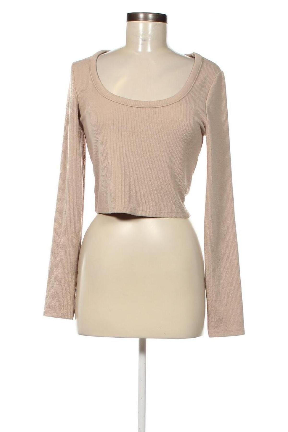 Damen Shirt Bershka, Größe L, Farbe Beige, Preis 5,99 €