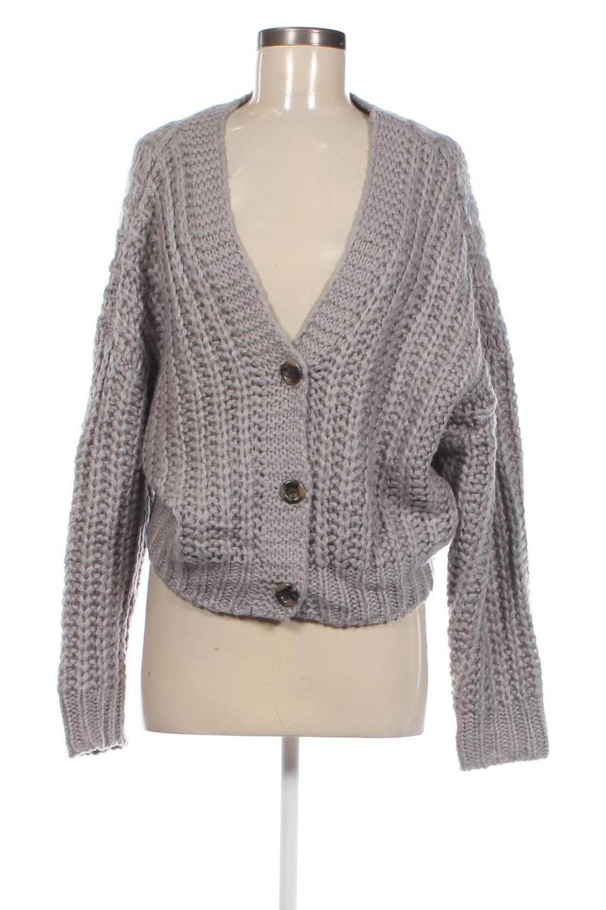 Cardigan de damă Pieces, Mărime M, Culoare Gri, Preț 31,99 Lei