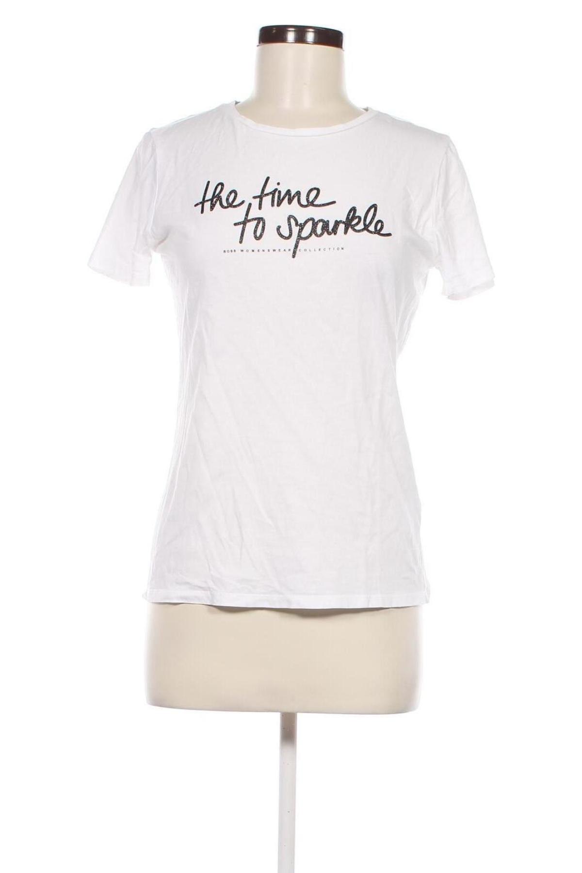 Γυναικείο t-shirt BOSS, Μέγεθος M, Χρώμα Λευκό, Τιμή 19,40 €