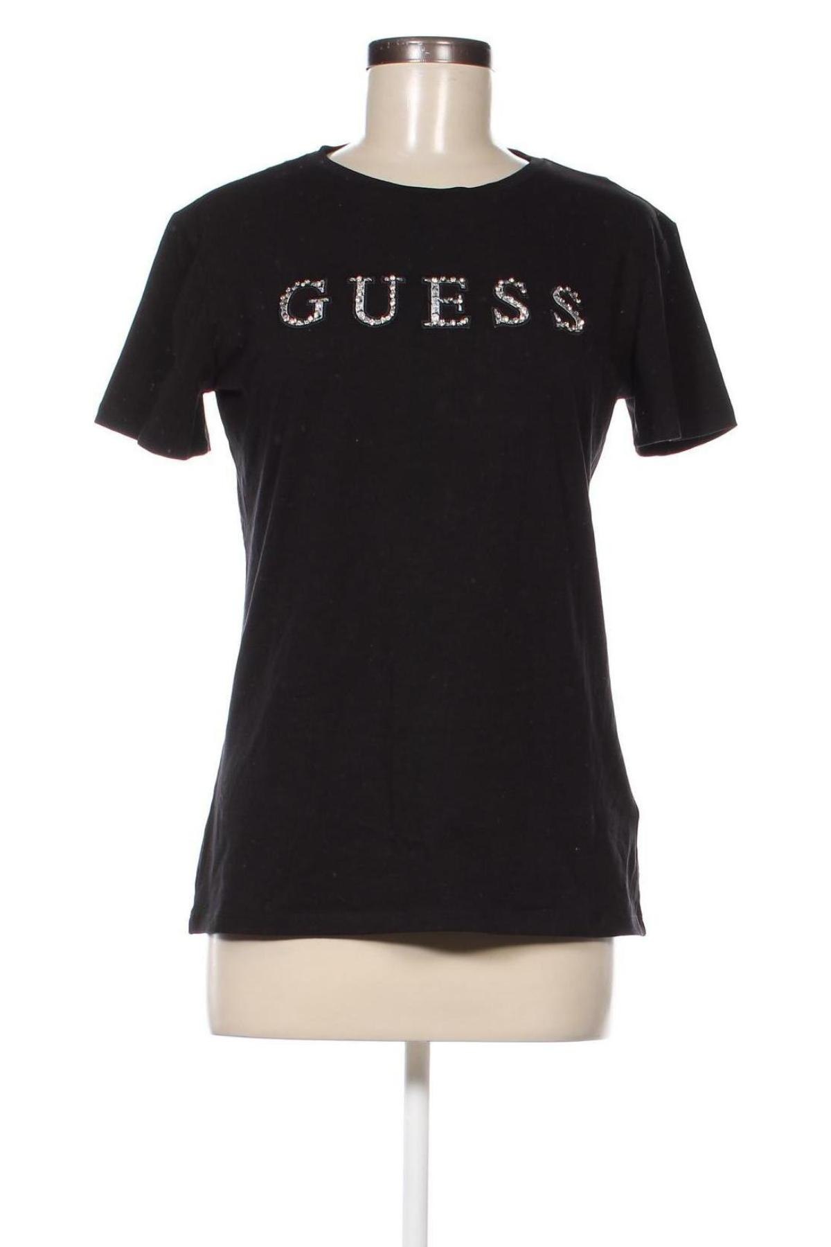 Damski T-shirt Guess, Rozmiar L, Kolor Czarny, Cena 191,91 zł