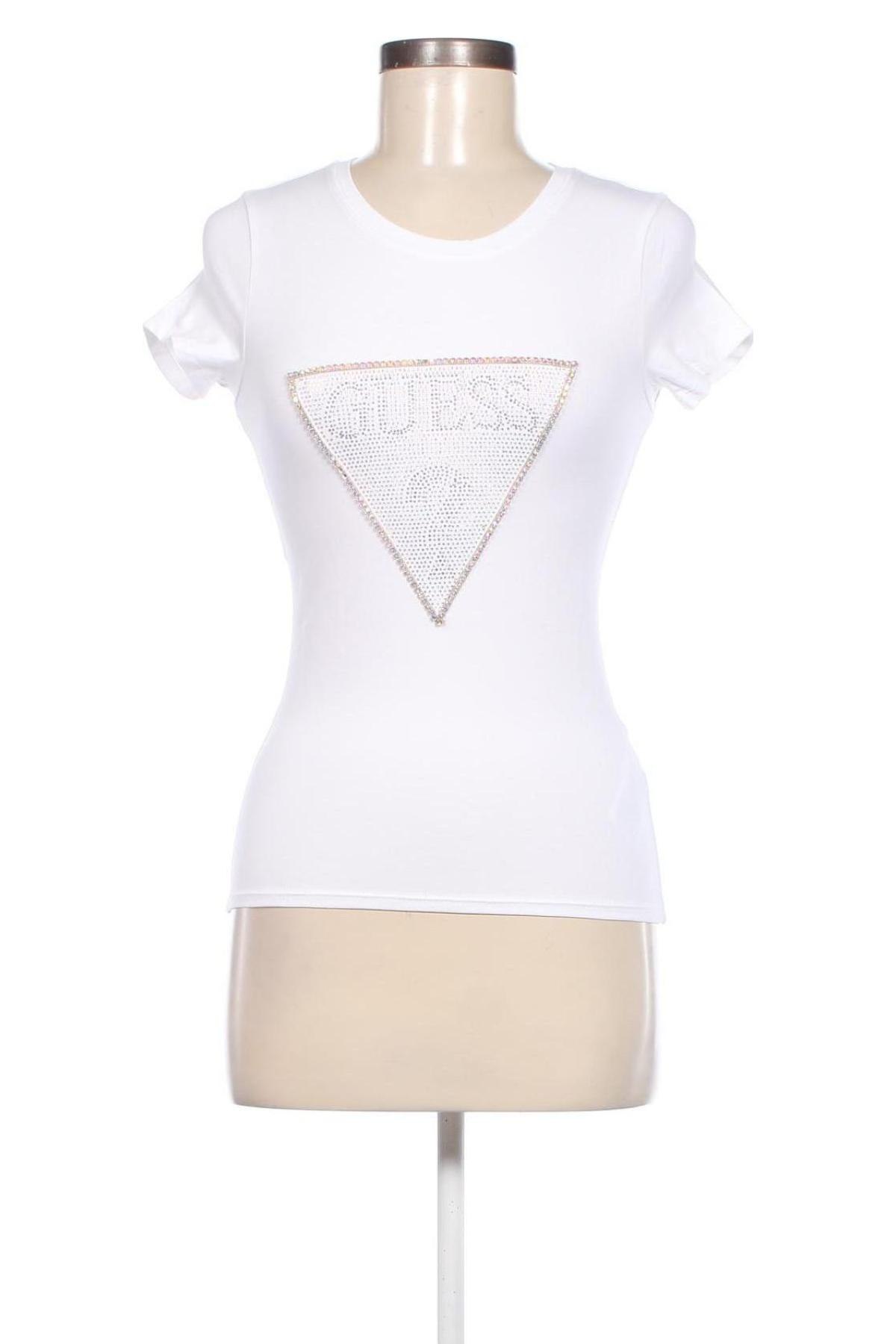 Γυναικείο t-shirt Guess, Μέγεθος XS, Χρώμα Λευκό, Τιμή 37,11 €