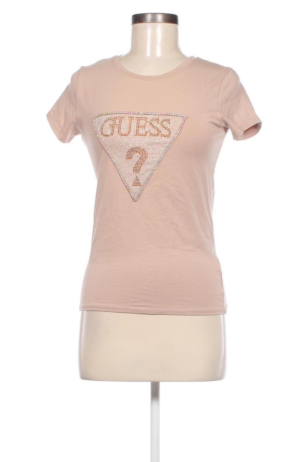 Дамска тениска Guess, Размер M, Цвят Бежов, Цена 39,99 лв.