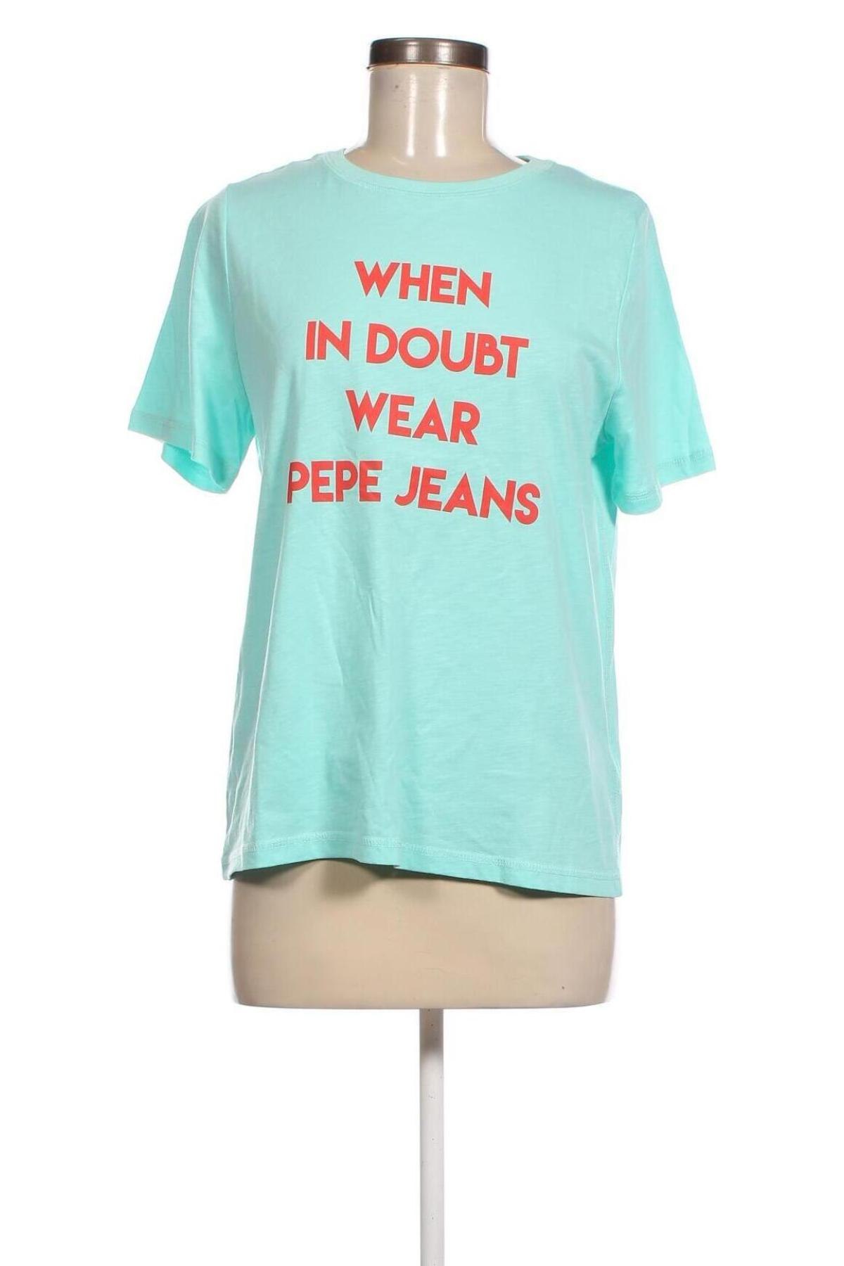 Γυναικείο t-shirt Pepe Jeans, Μέγεθος M, Χρώμα Μπλέ, Τιμή 14,99 €