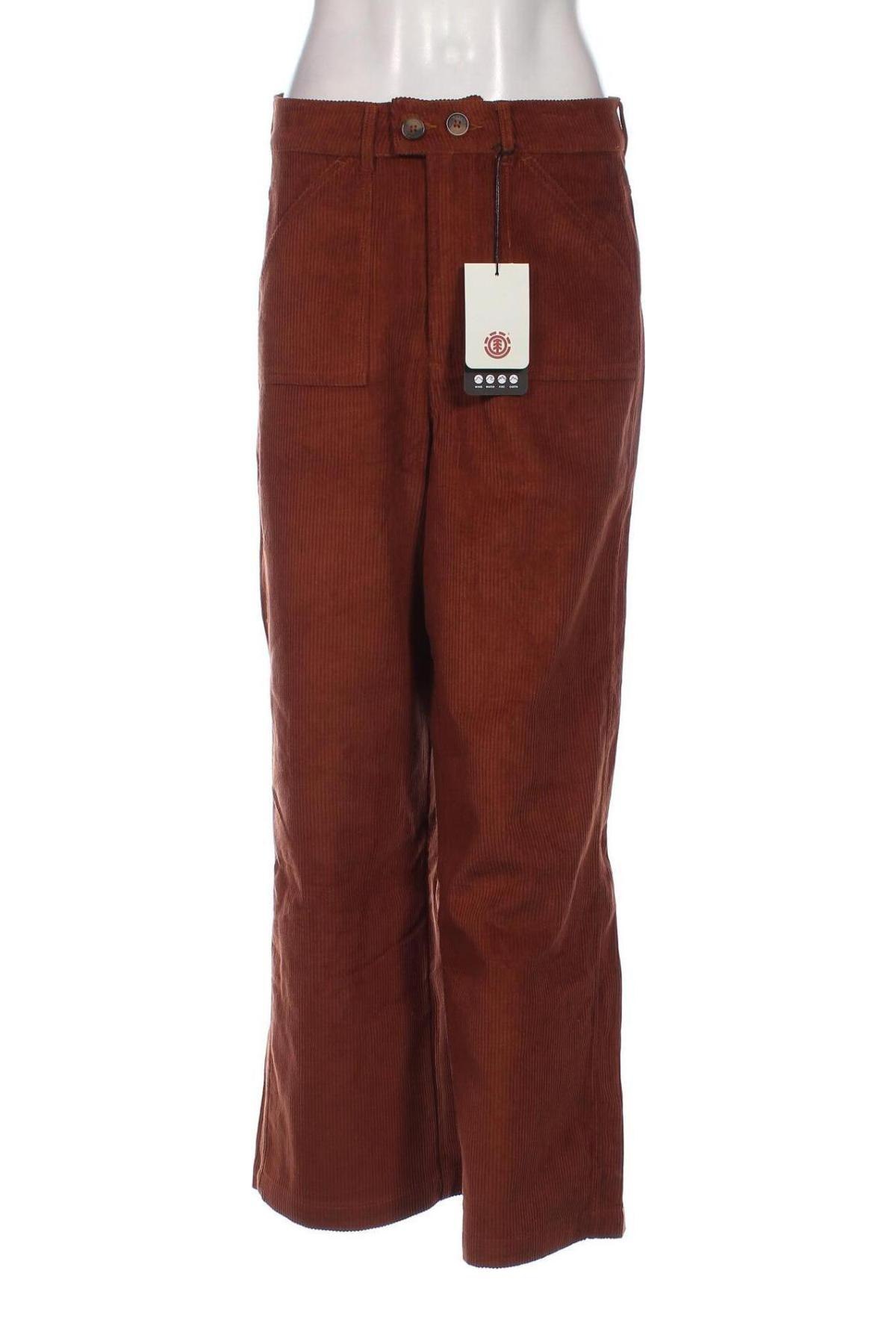 Pantaloni de velvet de femei Element, Mărime M, Culoare Maro, Preț 305,92 Lei