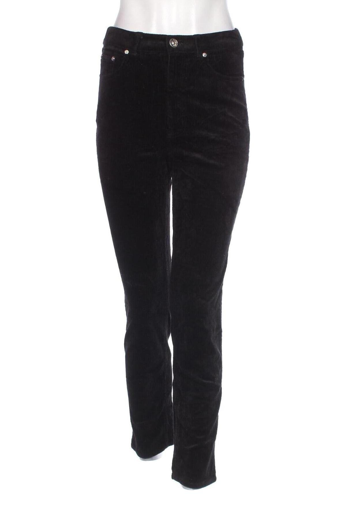 Pantaloni de velvet de femei H&M Divided, Mărime S, Culoare Negru, Preț 34,99 Lei