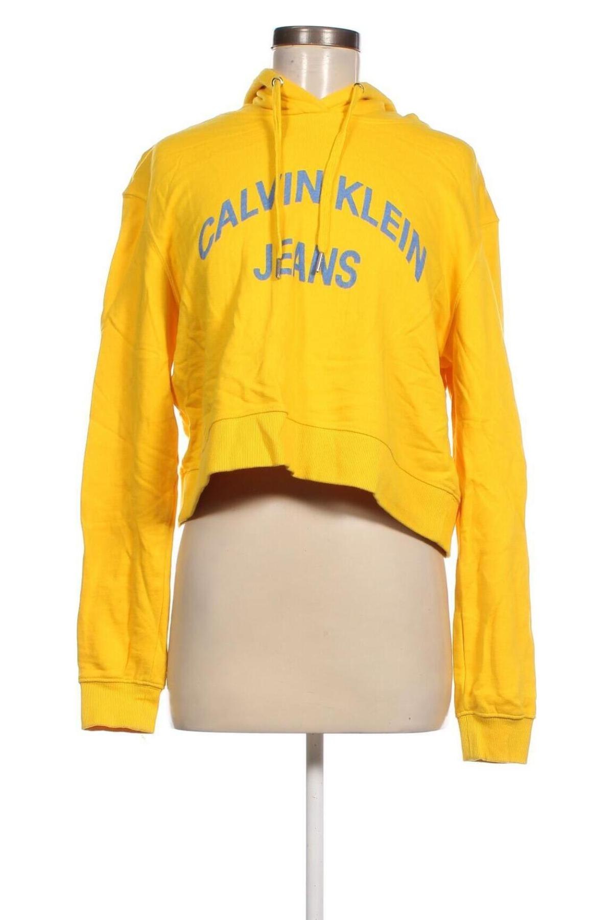 Damen Sweatshirt Calvin Klein Jeans, Größe L, Farbe Gelb, Preis 47,32 €