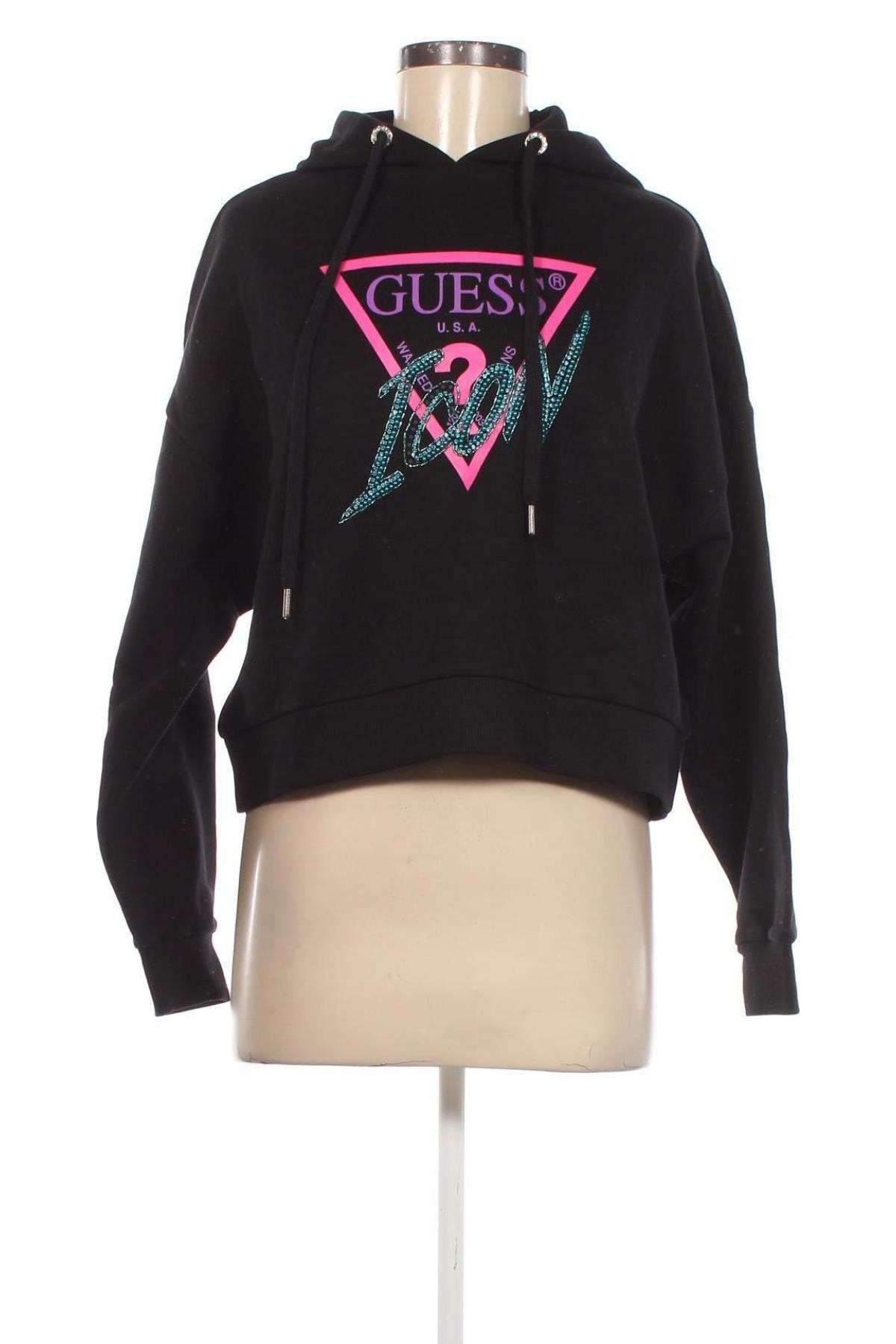 Дамски суичър Guess, Размер XS, Цвят Черен, Цена 172,00 лв.