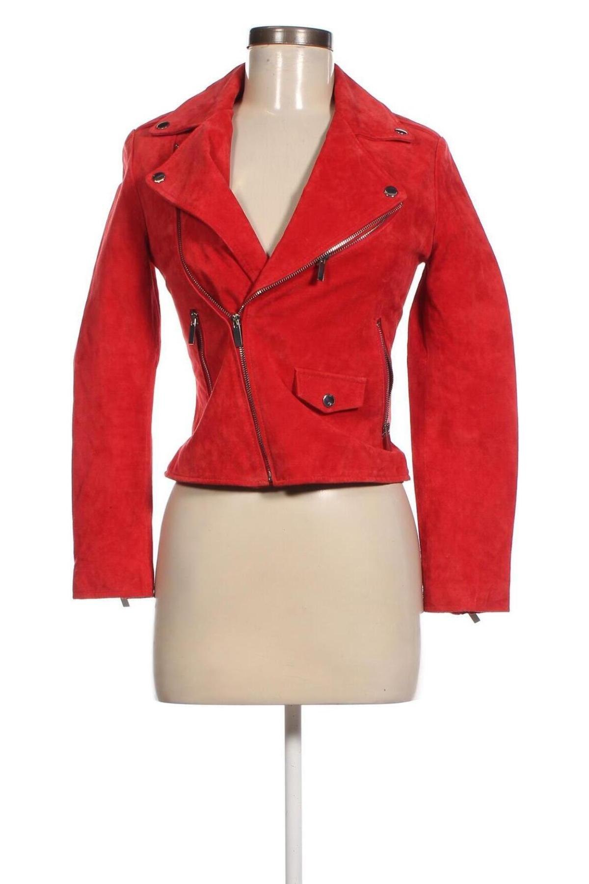 Damen Lederjacke Mango, Größe XS, Farbe Rot, Preis € 26,99