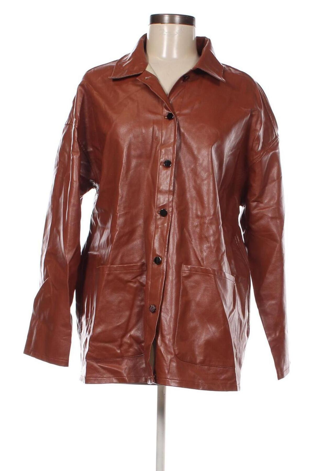 Damen Lederjacke SHEIN, Größe M, Farbe Braun, Preis 8,99 €