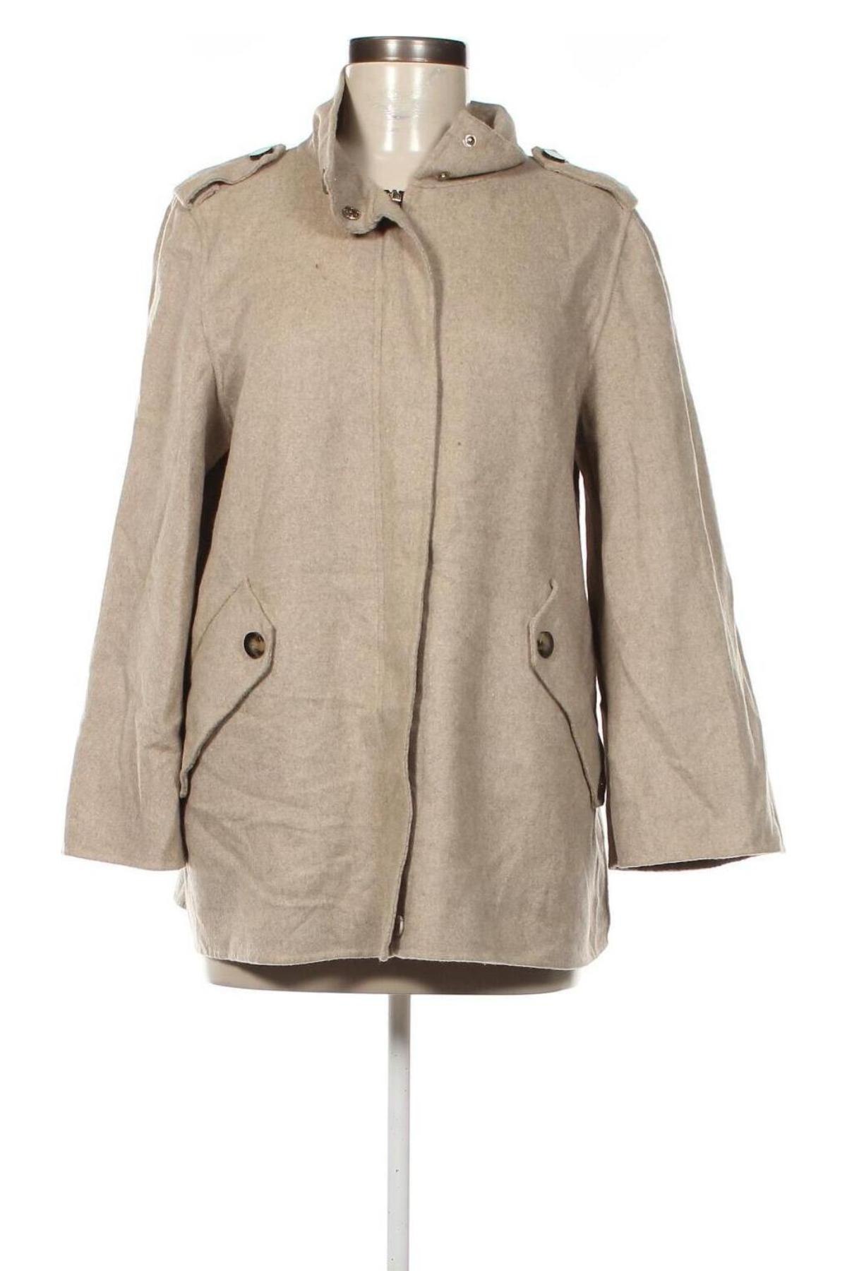 Damenmantel Zara, Größe L, Farbe Beige, Preis € 21,49