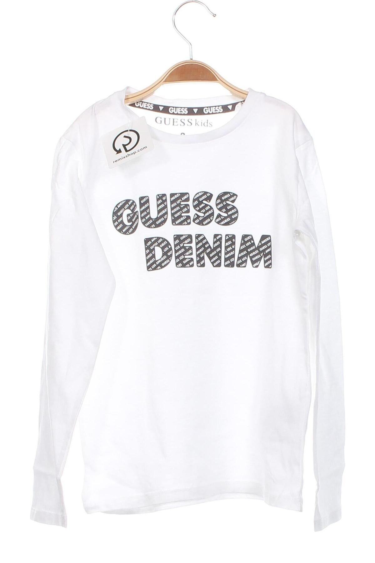 Dziecięca bluzka Guess, Rozmiar 7-8y/ 128-134 cm, Kolor Biały, Cena 78,40 zł