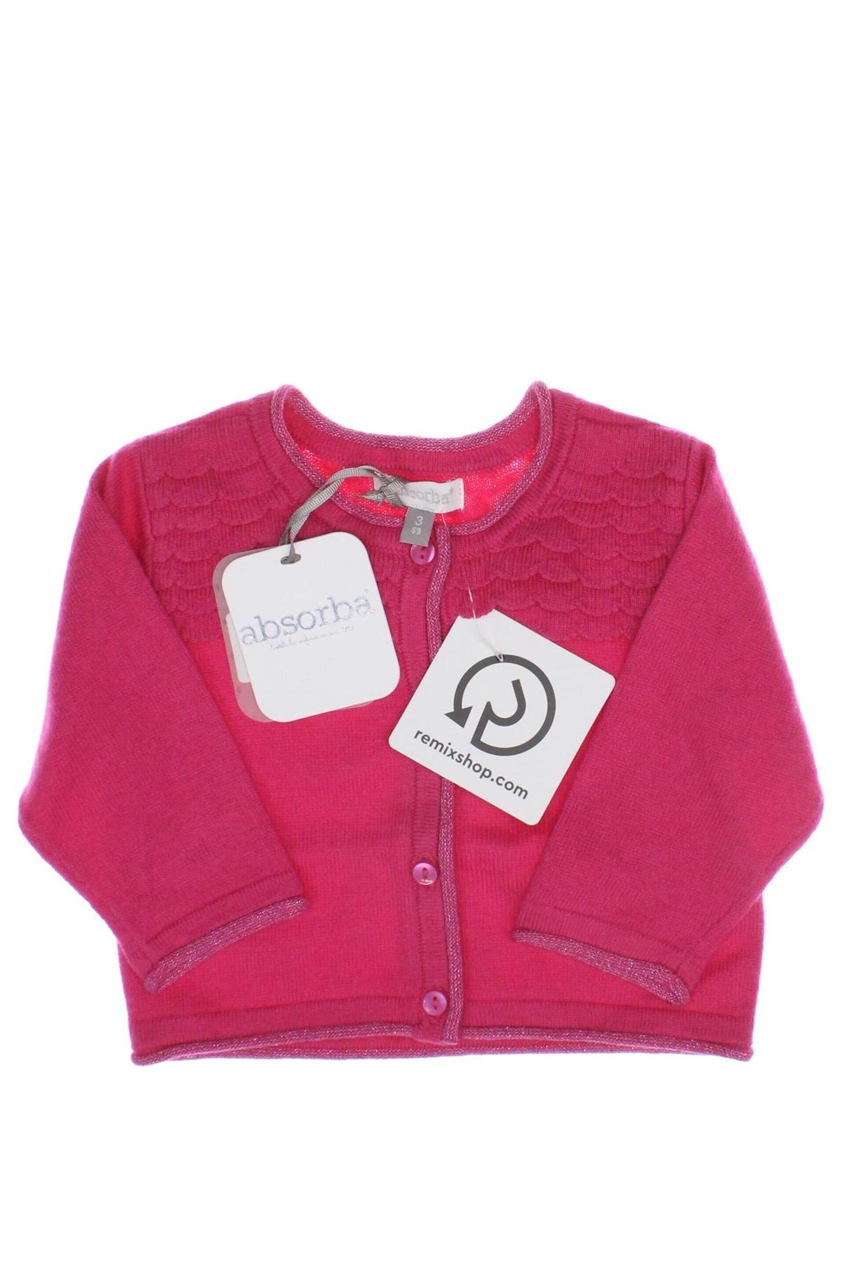 Kinder Strickjacke Absorba, Größe 2-3m/ 56-62 cm, Farbe Rosa, Preis 17,99 €