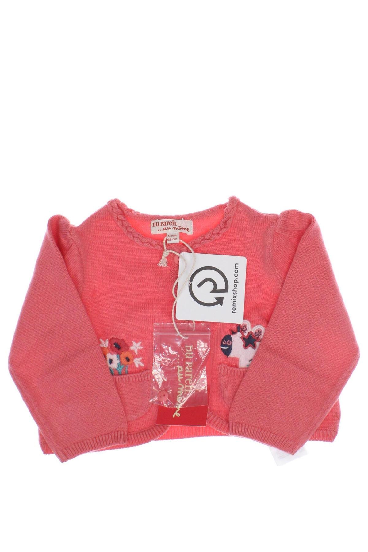 Kinder Strickjacke Du Pareil Au Meme, Größe 6-9m/ 68-74 cm, Farbe Rosa, Preis 5,49 €