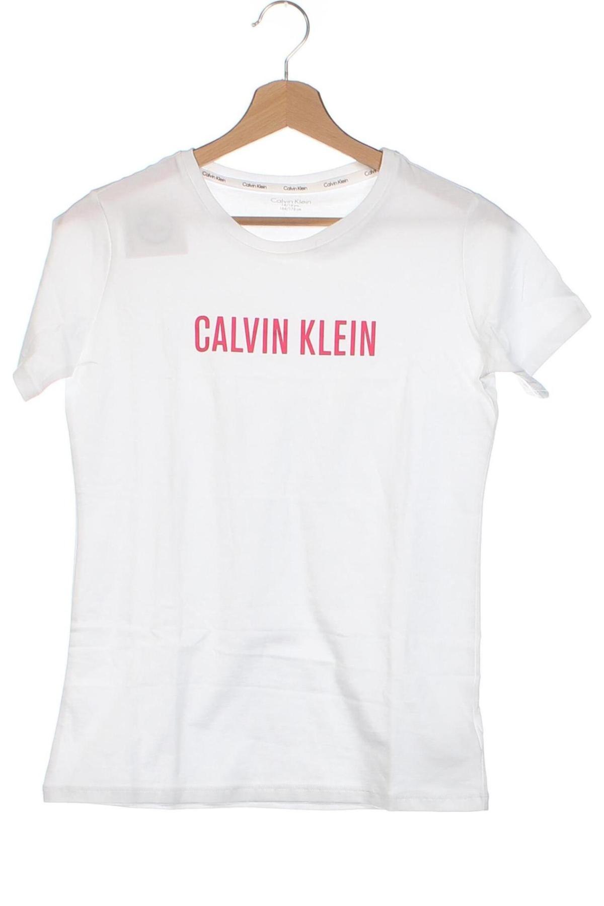 Kinder T-Shirt Calvin Klein, Größe 15-18y/ 170-176 cm, Farbe Weiß, Preis 16,99 €