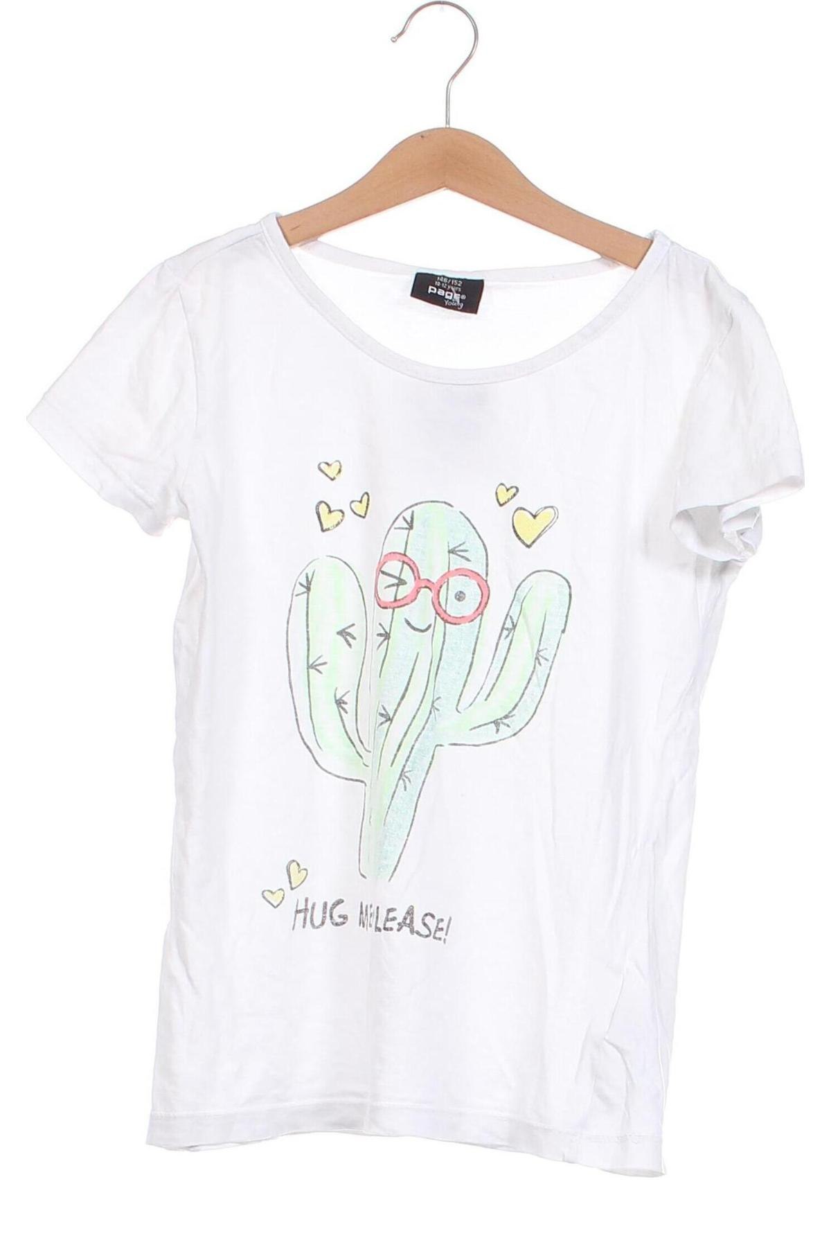 Kinder T-Shirt Page One, Größe 10-11y/ 146-152 cm, Farbe Weiß, Preis 6,14 €