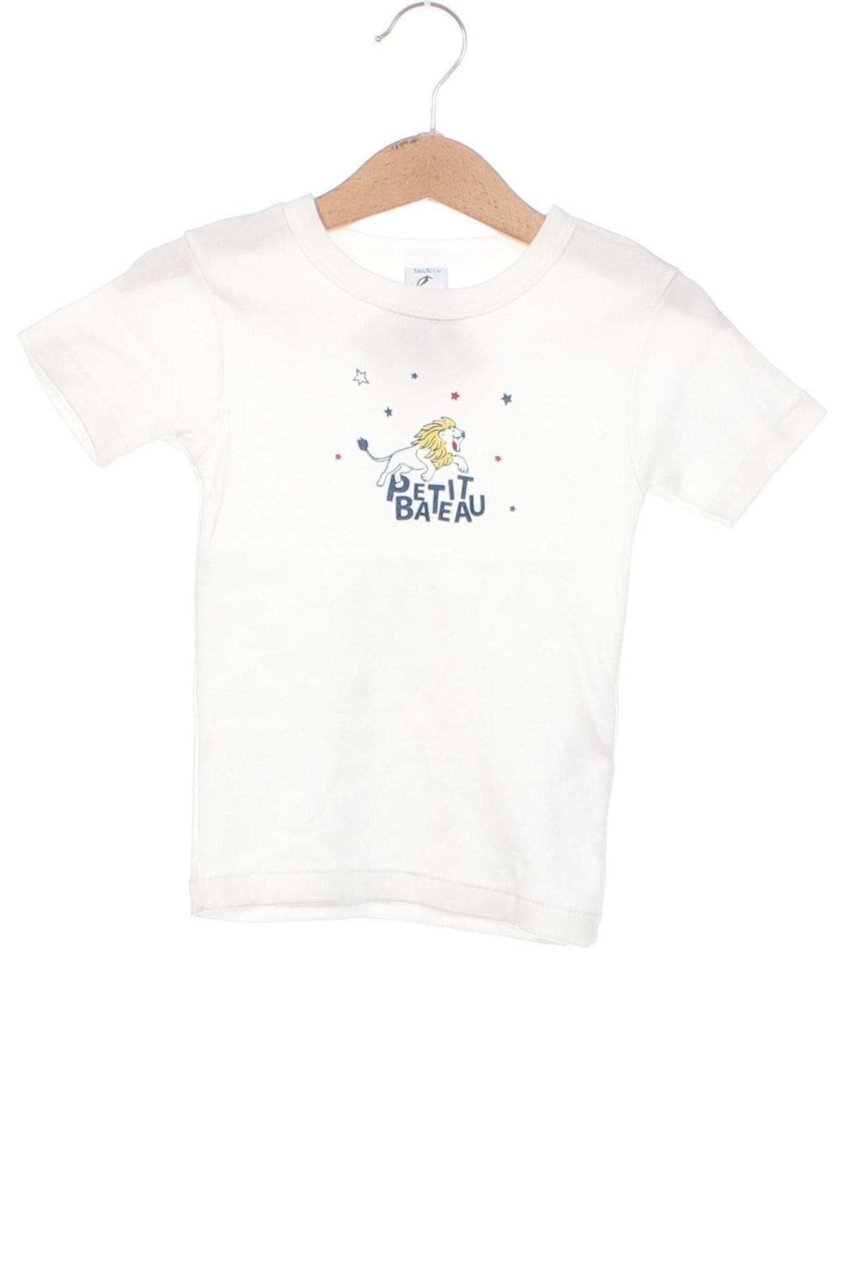 Детска тениска Petit Bateau, Размер 18-24m/ 86-98 см, Цвят Бял, Цена 51,00 лв.