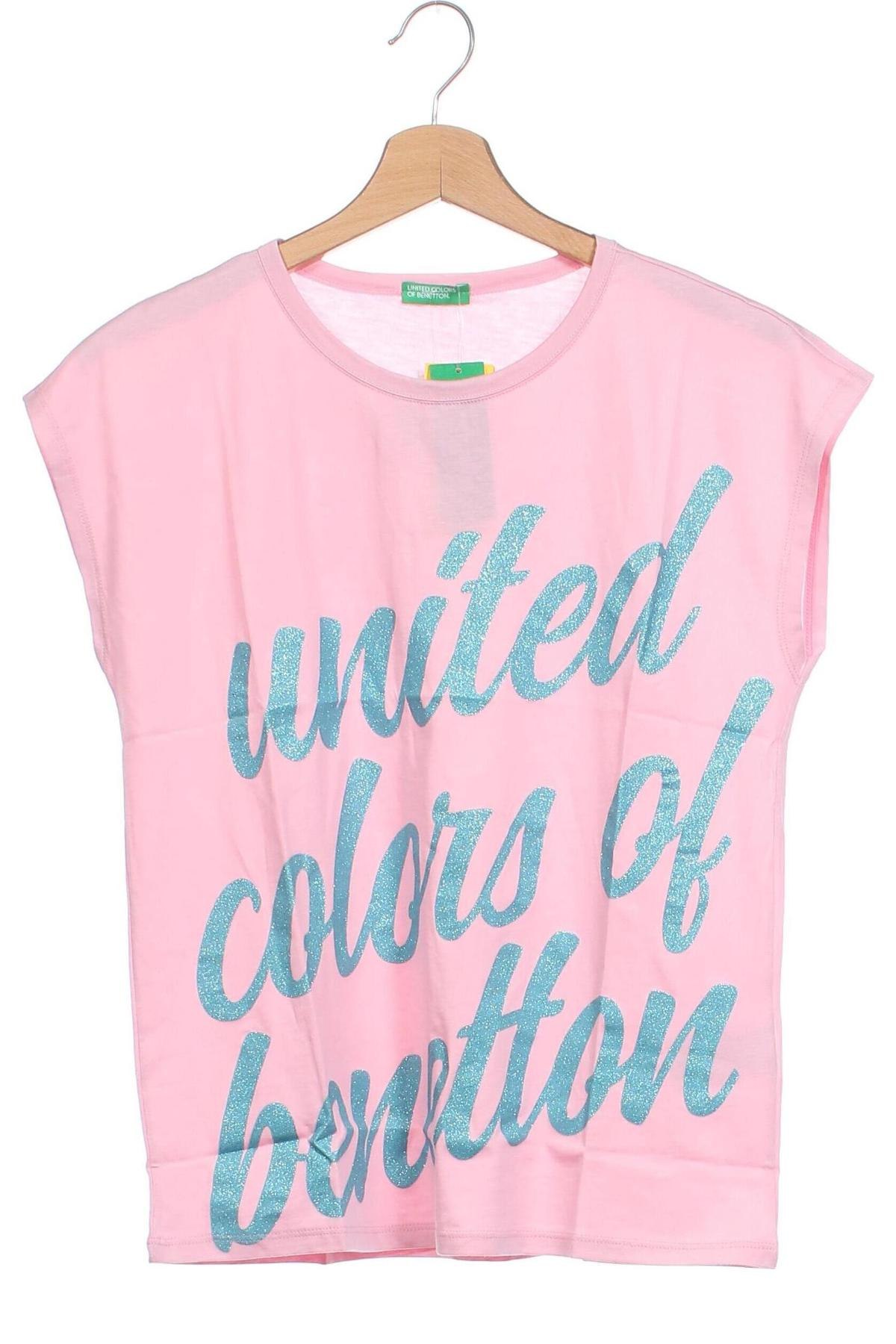 Tricou pentru copii United Colors Of Benetton, Mărime 14-15y/ 168-170 cm, Culoare Roz, Preț 111,84 Lei