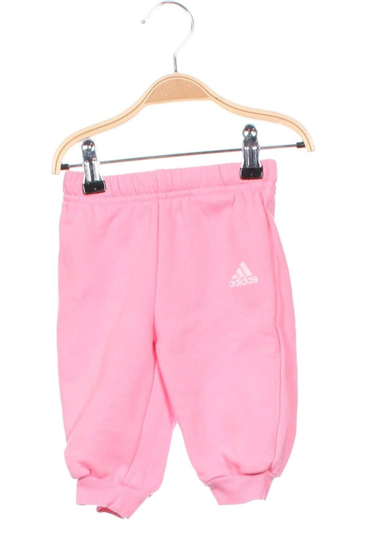 Dziecięce spodnie sportowe Adidas, Rozmiar 3-6m/ 62-68 cm, Kolor Różowy, Cena 64,37 zł