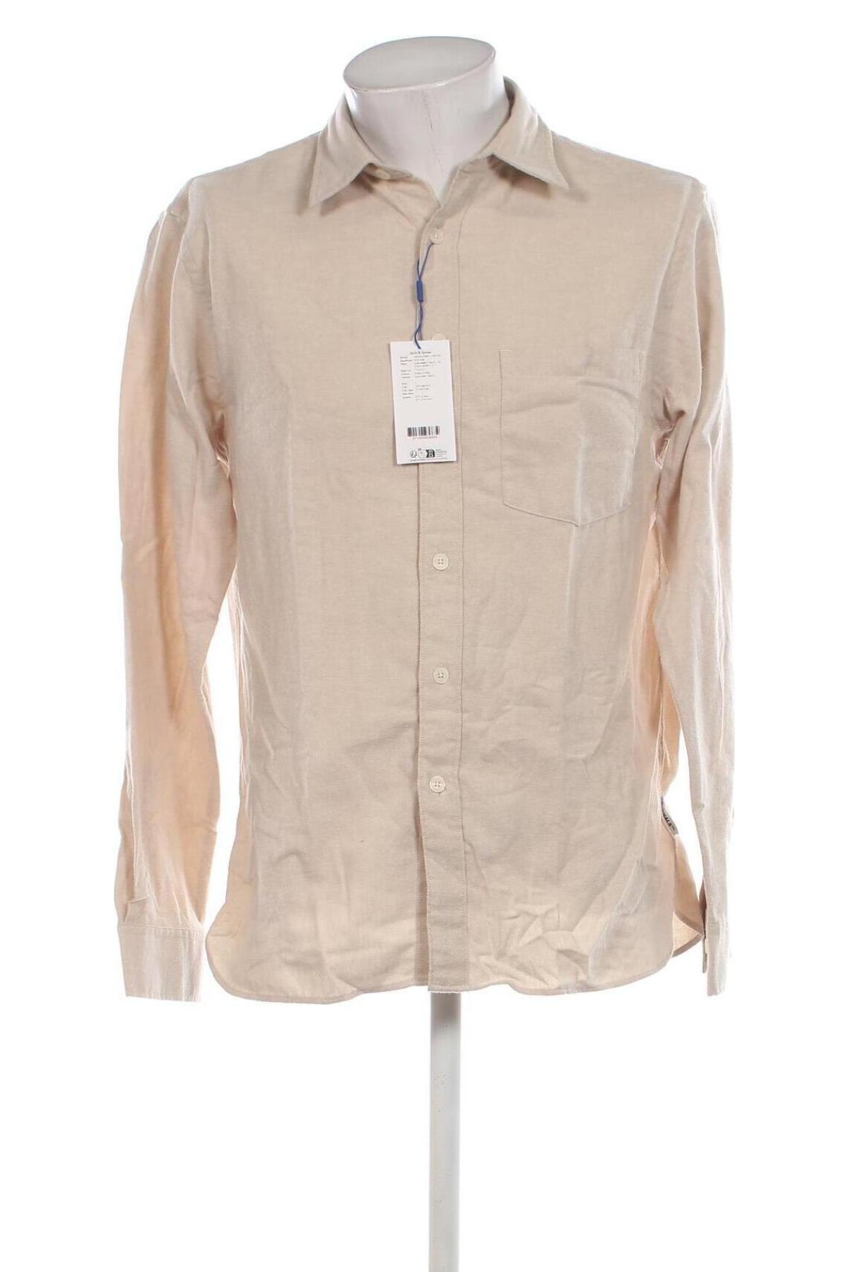 Herrenhemd Originals By Jack & Jones, Größe L, Farbe Beige, Preis € 10,99