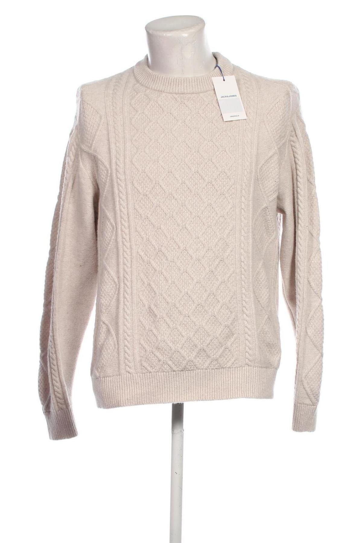 Herrenpullover Jack & Jones, Größe L, Farbe Beige, Preis € 20,79