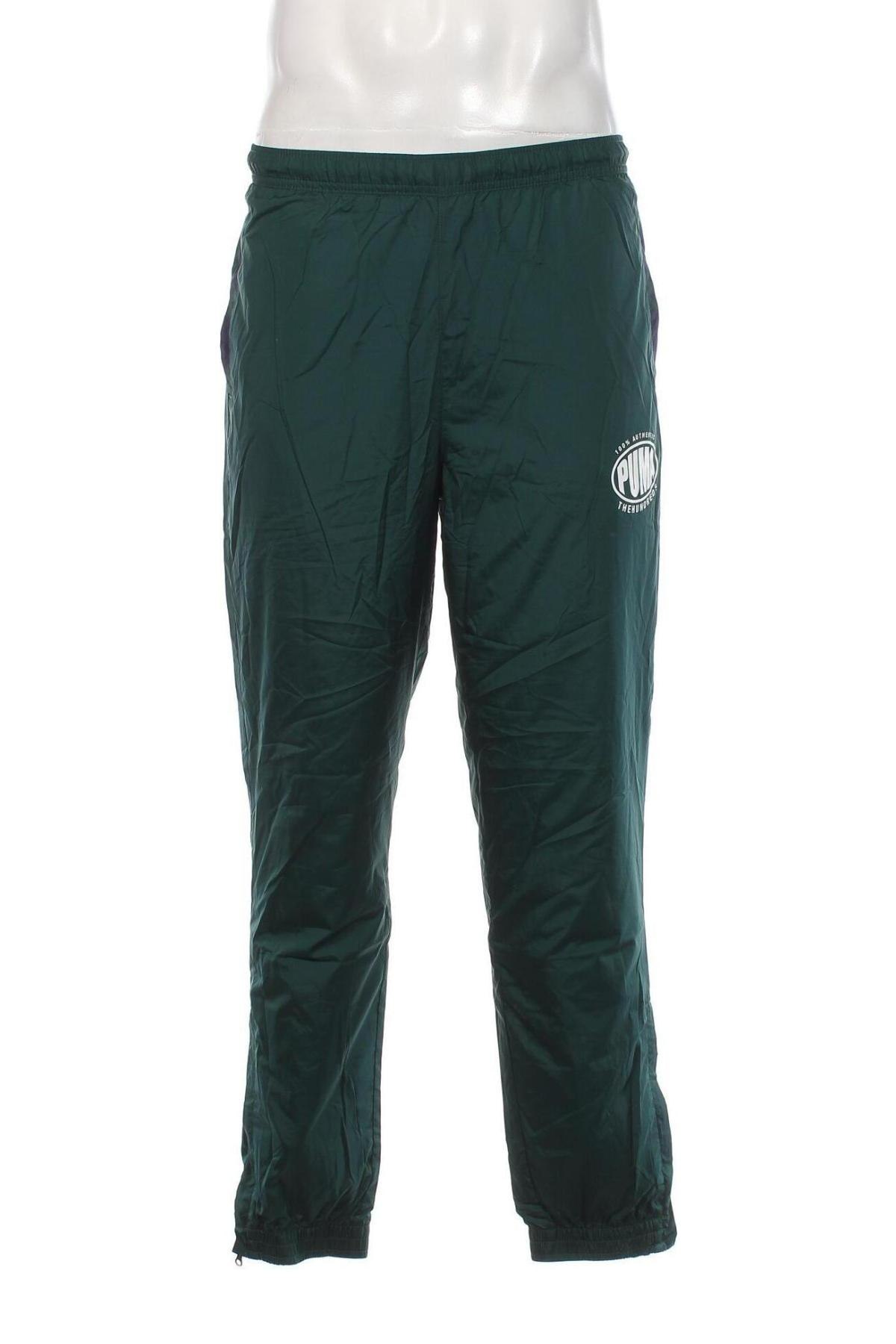 Pantaloni trening de bărbați PUMA, Mărime S, Culoare Verde, Preț 305,92 Lei