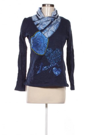 Дамска блуза Desigual, Размер M, Цвят Син, Цена 48,99 лв.