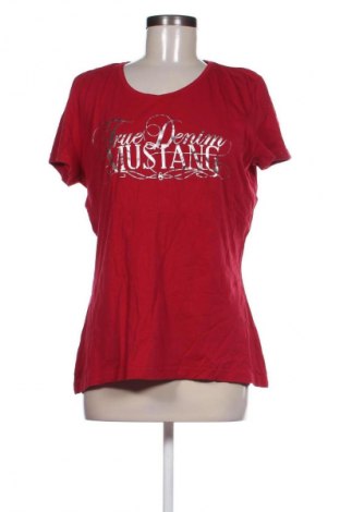 Γυναικείο t-shirt Mustang, Μέγεθος L, Χρώμα Κόκκινο, Τιμή 11,99 €